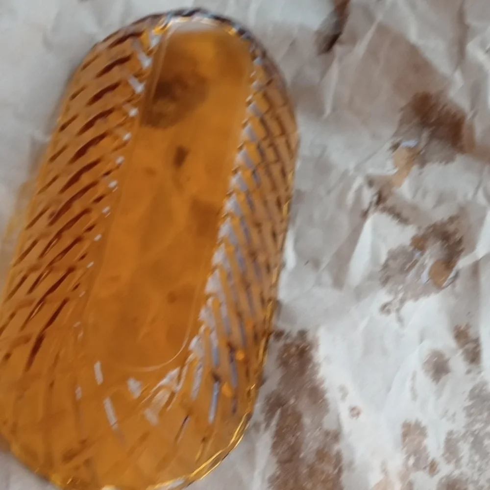 Glass Reptile Water Dish - Green/Amber